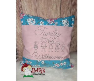 Stickserie - Familienbaukasten Strichmännchen Familie Strichmännchen